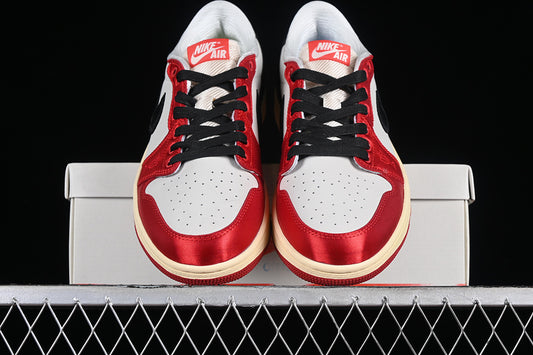 Trophy Room Nike Air Jordan 1 Low OG Away Sail Black Varsity Red Muslin Sneakers