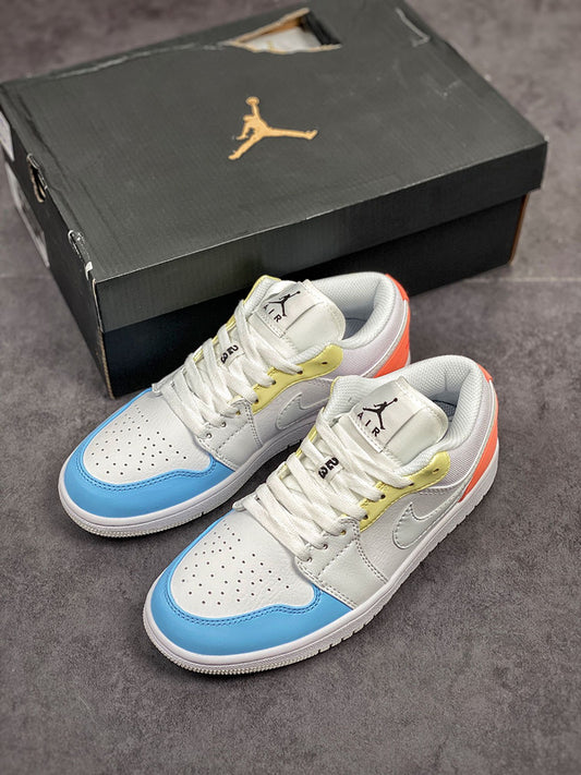 Nike Air Jordan 1 Low "To My First Coach" White Multicolour Sneakers