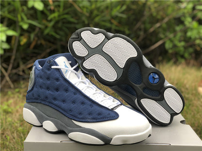 Nike Air Jordan 13 Retro Flint Blue White Sneakers