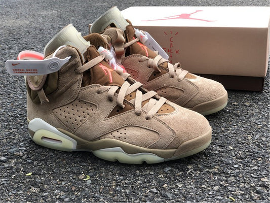 Nike Air Jordan 6 Retro Travis Scott SP British Khaki Brown Sneakers