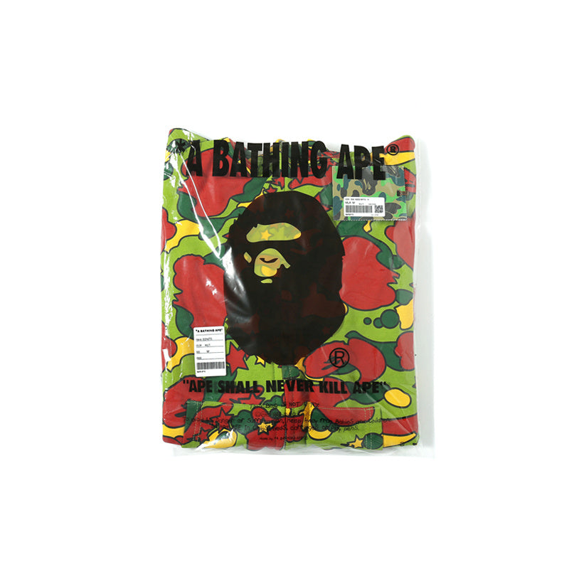 A Bathing Ape BAPE Shark Head STA Star Camouflage Hoodie Green Red