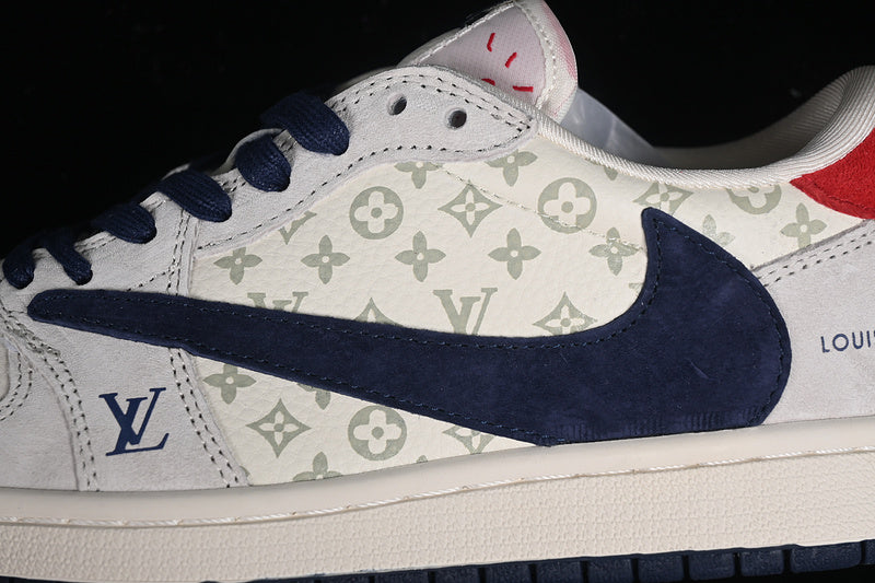 Nike Air Jordan 1 Low LV Travis Scott Fragment Design OG SP Navy Grey White Sneakers