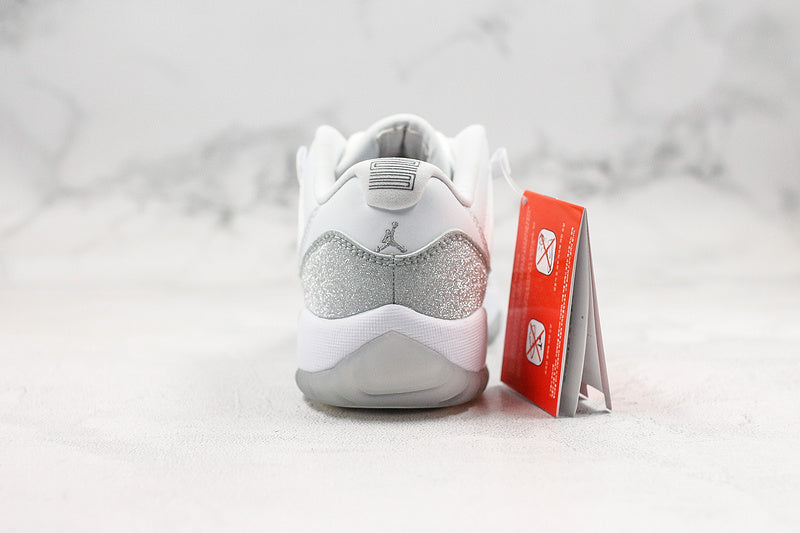 Nike Air Jordan 11 Retro Low White Metallic Silver Sneakers