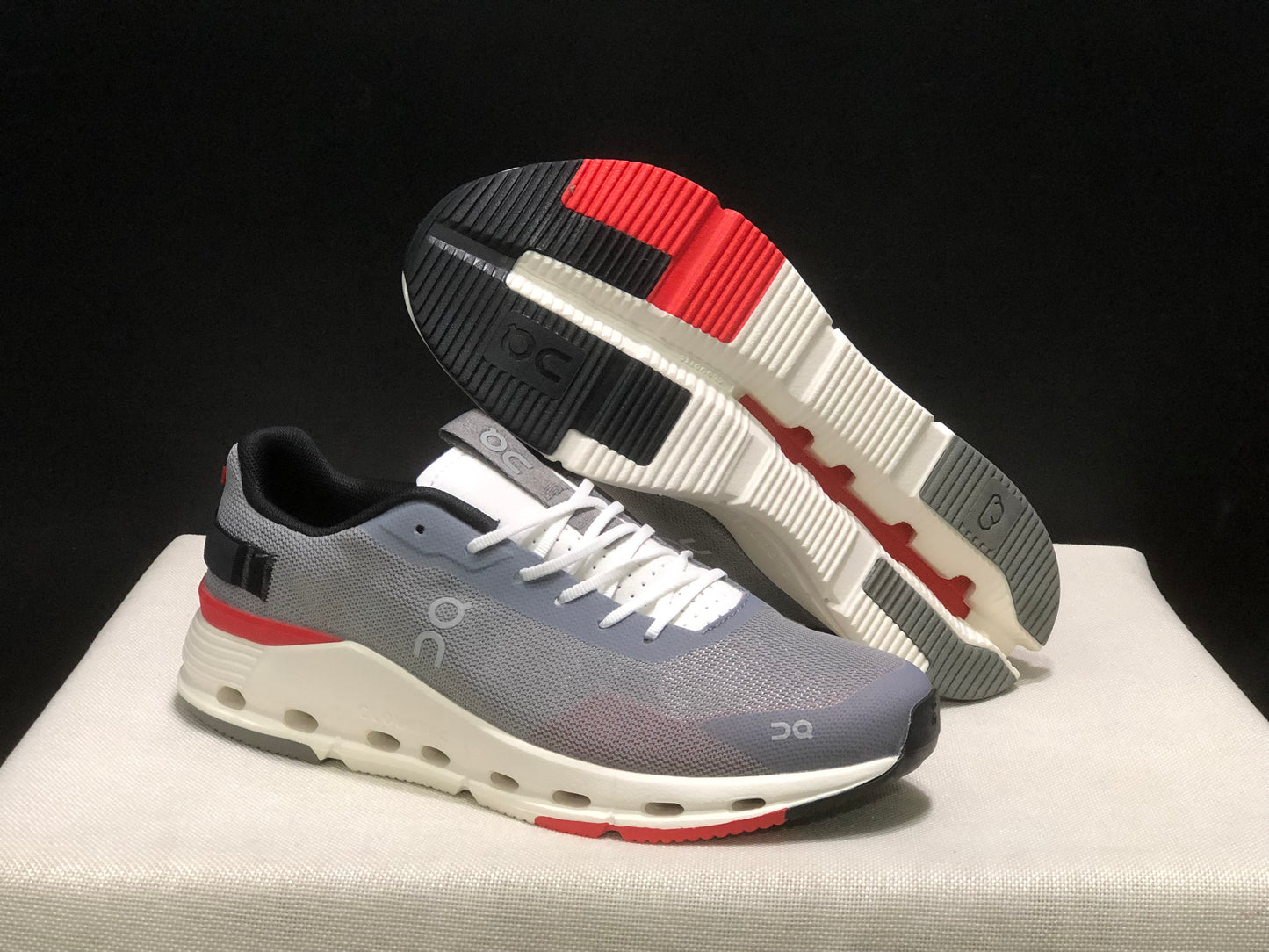 On Running Cloudnova Form 2 Fashionable Casual Running Shoes Fog Grey/Red