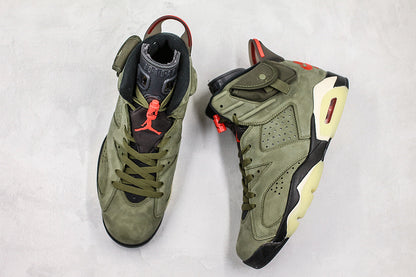 Nike Air Jordan 6 Retro Travis Scott Olive Khaki Green Sneakers