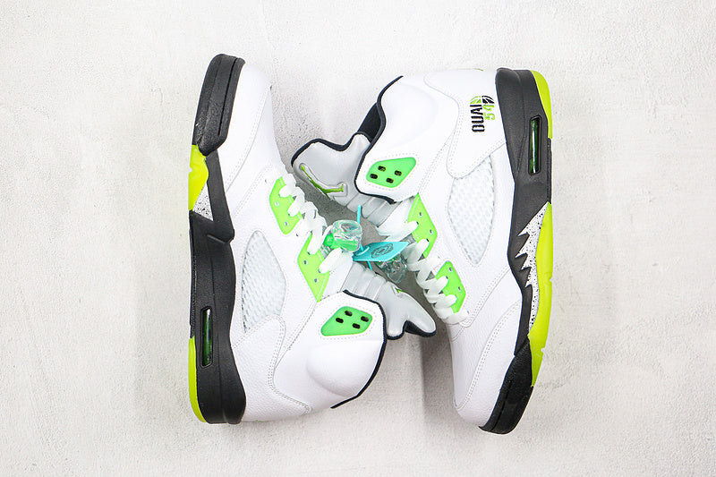 Nike Air Jordan 5 Retro Q54 Quai54 Raging Bull Laser White Sneakers