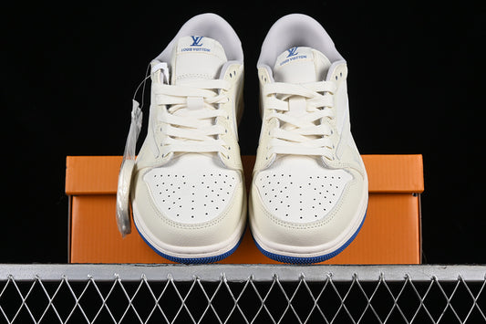 Nike Air Jordan 1 Low OG SP Travis Scott Fragment Design LV White Grey Navy Sole Sneakers