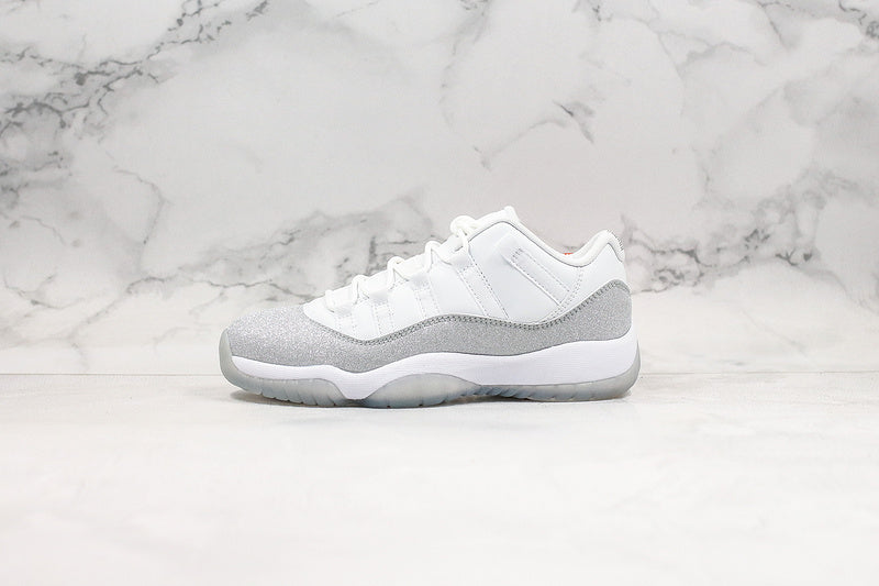 Nike Air Jordan 11 Retro Low White Metallic Silver Sneakers