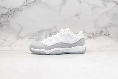 Nike Air Jordan 11 Retro Low White Metallic Silver Sneakers