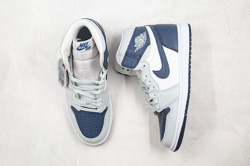 Nike Air Jordan 1 Retro Gray Navy Sneakers