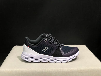 On Running Cloudstratus Shock-Absorbing And Breathable Running Shoes Black/Dark Purple