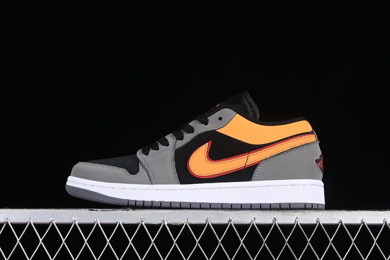 Nike Air Jordan 1 Low SE Light Graphite Black Vivid Orange Sneakers