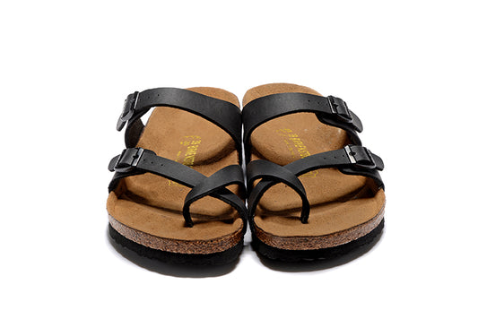 Birkenstock Black Comfort Toe-Loop Leather Sandals