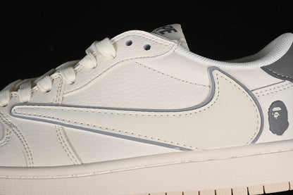 Nike Air Jordan 1 Low OG SP Off-White Travis Scott Fragment Design Grey White Sneakers
