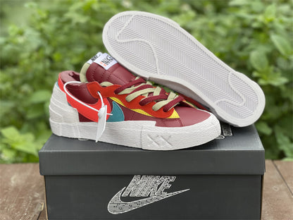 Nike Blazer Low Sacai Kaws Team Red Multicolour Sneakers