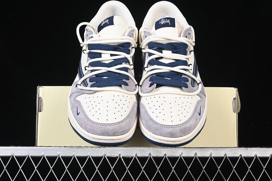 Travis Scott Fragment Design Nike Air Jordan 1 Low OG SP Navy Sole Grey White Sneakers
