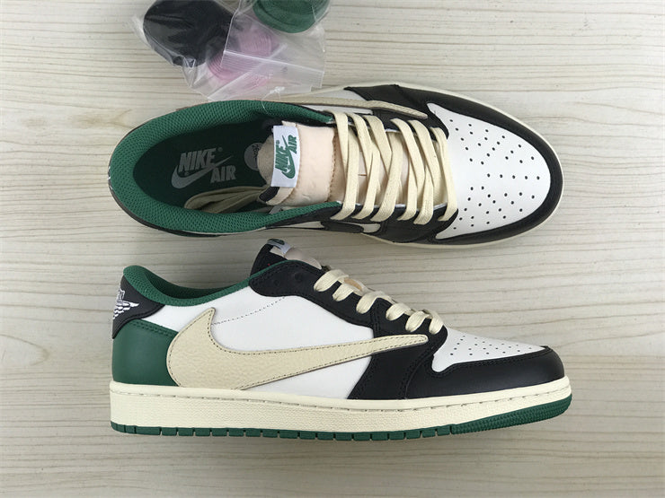 Nike Air Jordan 1 Retro Low Travis Scott White/Black/Green Sneakers