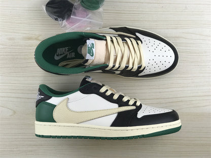 Nike Air Jordan 1 Retro Low Travis Scott White/Black/Green Sneakers