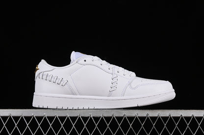Nike Air Jordan 1 Low Method Of Make Metallic Gold White Sneakers