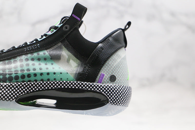 Nike Air Jordan XXXIV 34 Low Black Vapor Green Bleached Coral Sneakers