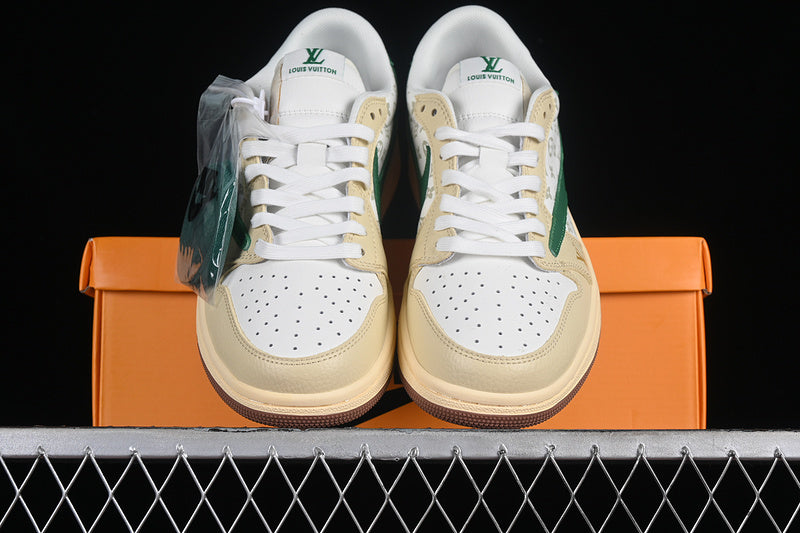 Nike Air Jordan 1 Low LV Travis Scott Fragment Design OG SP White Yellow Green Sneakers