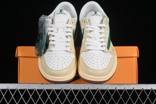 Nike Air Jordan 1 Low LV Travis Scott Fragment Design OG SP White Yellow Green Sneakers