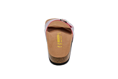 Birkenstock Single Button Scarlet Patent Leather Slippers