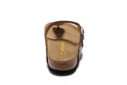 Birkenstock Gizeh Dark Brown Matte Flip Flops Leather Sandals