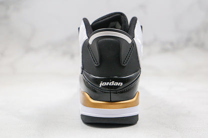Nike Jordan Dub Zero Black White Metallic Gold Sneakers