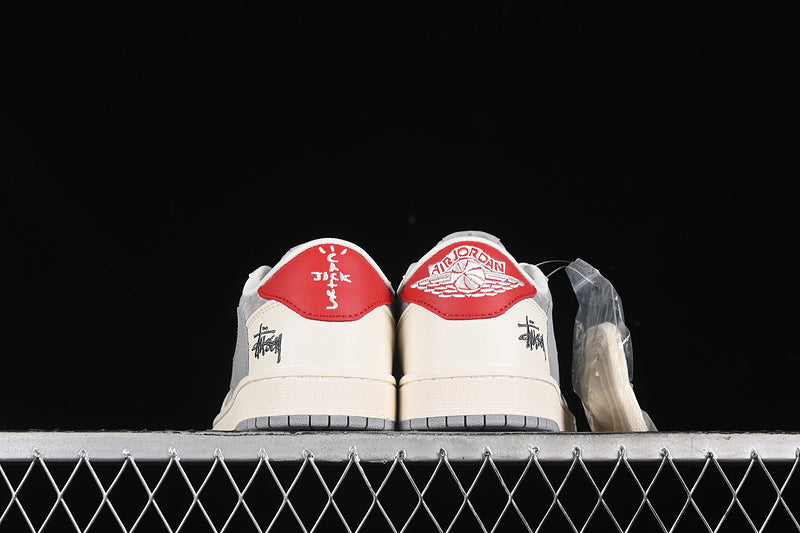 Travis Scott Fragment Design Nike Air Jordan 1 Low OG SP Grey White Casual Sneakers