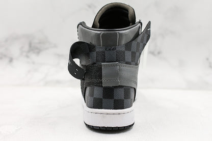 Nike Air Jordan 1 Off-Louis LV Black check Sneakers