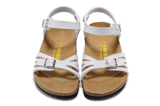 Birkenstock Granada Hollow Butterfly Pattern Single Buckle Slip Band White Matte  Buckle Strap Sandal