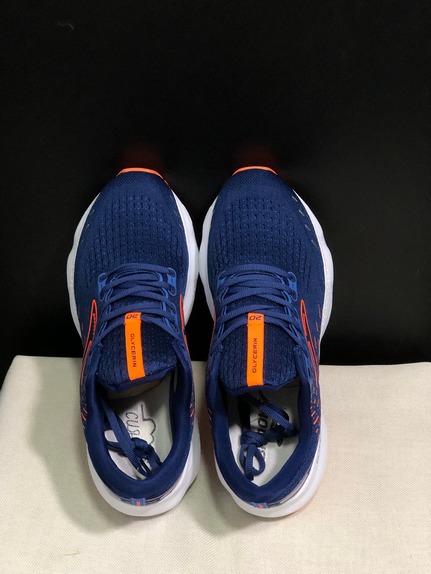 Brooks Glycerin GTS 20 Shock-absorbing Wear-resistant Running Shoes Navy/Orange