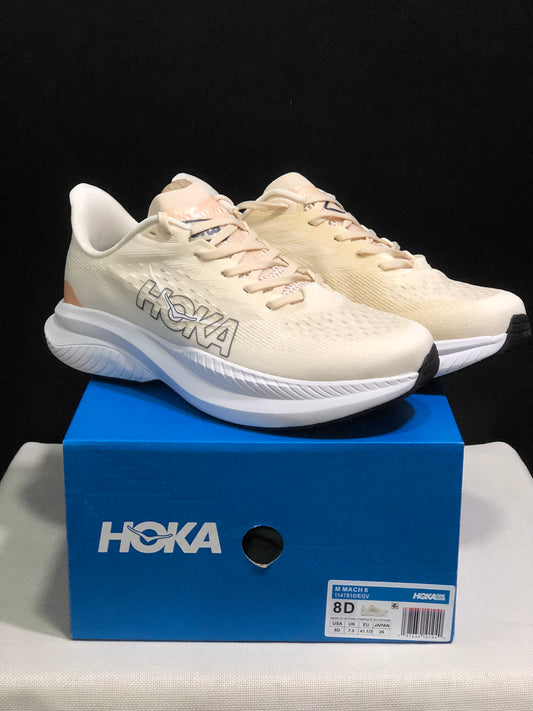 Hoka One One Mach 6 Wear-resistant Breathable Low-top Running Shoes Sneakers Cream