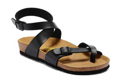 Birkenstock Yara Oiled Black Matte Leather Gladiator Sandal