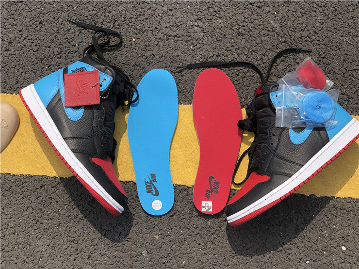 Nike Air Jordan 1 High OG UNC To Chicago 2020 Black Blue Red Sneakers