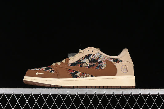 Nike Air Jordan 1 Low OG SP Travis Scott Fragment Design Grey Brown Sneakers