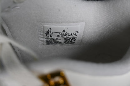 Nike Air Jordan 4 Retro MetallicE Gold Sail White Sneakers