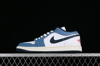 Nike Air Jordan 1 Low Ivory White Armory Navy Sneakers