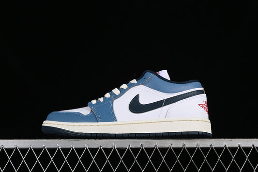 Nike Air Jordan 1 Low Ivory White Armory Navy Sneakers