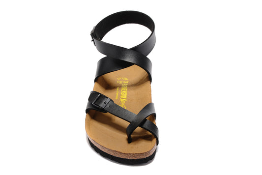 Birkenstock Yara Oiled Black Matte Leather Gladiator Sandal