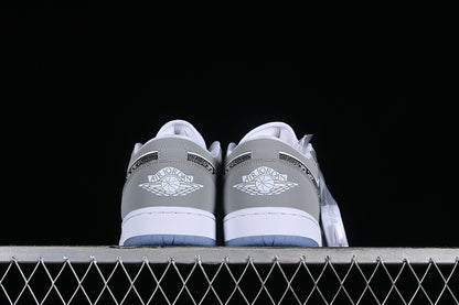 Nike Air Jordan 1 Low White Wolf Grey Aluminum Sneakers