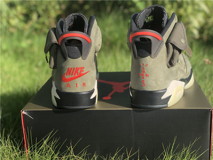 Nike Air Jordan 6 Retro SP Travis Scott Olive Green Sneakers