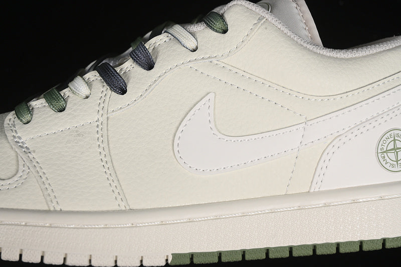 Nike Air Jordan 1 Low Off-White STONE ISLAND White Green Sneakers