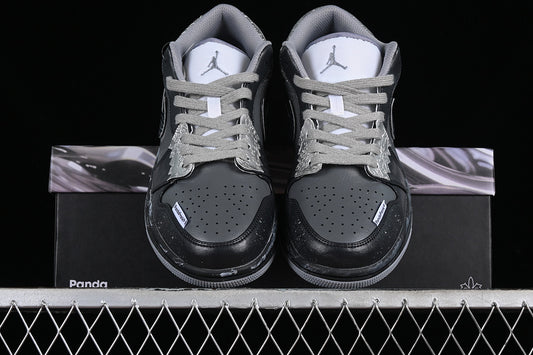 Nike Air Jordan 1 Low Black Grey Silver Sneakers