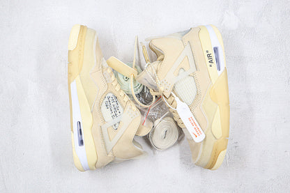 Nike Air Jordan 4 Retro IV x Off-White Sail/Muslin Cream Sneakers
