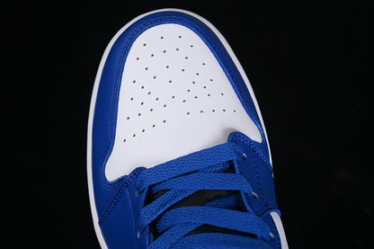 Nike Air Jordan 1 Mid Black White Blue Sneakers