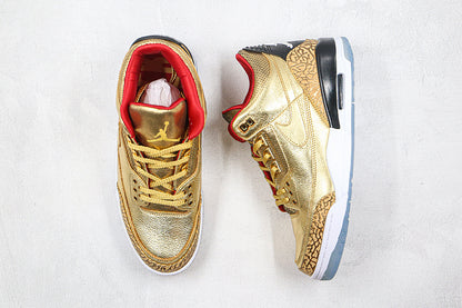Nike Air Jordan 3 Retro Spike Lee Gold Oscars Sneakers Special Edition