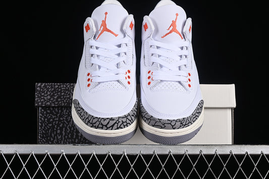 Nike Air Jordan 3 Retro Georgia Peach White Cosmic Clay Cement Grey Sneakers
