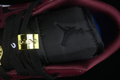 Nike Air Jordan 1 Low Black White Dark Beetroot Red Sneakers
